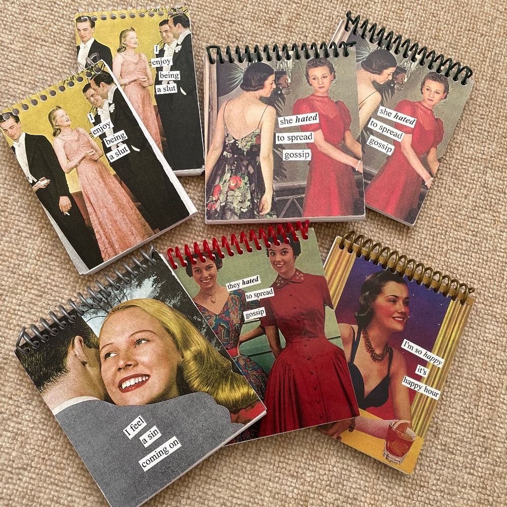 BRAND NEW - Set of 7 Anne Taintor Notebooks/Journals